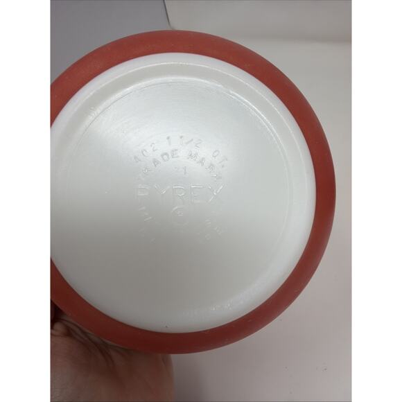 Vintage Pyrex Lot Primary Red 402 Nesting Mixing Bowl 1.5QT & Hostess Bowls - Picture 8 of 16
